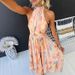 2025 Summer New Women's Vacation Style Sleeveless Print Halter Dress_ecoleips.com