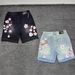 Aria Basics Aria Basics European And American Cross-border Foreign Trade Women's Denim Shorts Y2k Cherry Blossom Embroidery_ecoleips.com