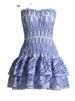 Cut Out Layered Hem Sexy Dress Elegant For Women Strapless Sleeveless Off Shoulder High Waist Mini Dresses Female Clothing P4SW_ecoleips.com