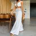 Women's Fashion Contrast Color Low-cut Sexy Short Vest Casual Pants Suit_ecoleips.com
