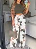 Women's Plus Size Fashion Casual Suit Set With Printed T-Shirt And Wide Leg Pants Trendy Clothing_ecoleips.com