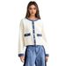 Elegance Women's Long Sleeved Short Jacket Autumn Fashion Furry Denim Color Block Trim_ecoleips.com