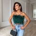 Women's Clothing Spring And Summer Fashion Fluffy Multi Color Furry Tube Tops Versatile Tops_ecoleips.com
