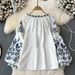 Women's Clothing Spring And Autumn Retro Ethnic Style Temperament Long-sleeved Round Neck Pullover Embroidery Loose Shirt Women's Fashionable Top_ecoleips.com