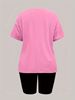 Summer Women's Casual And Fashionable American Flag Graphic Printed Loose T-shirt Shorts Two-piece Sportswear Suitable For Daily Wear-139_ecoleips.com