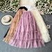 Fairy Cake Mesh Skirt For Women Puffy Mid-Length Sweet Bow Design Youthful And Gentle Style New_ecoleips.com