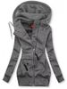 2026 European And American Foreign Trade Autumn Winter New Women's Clothing Patchwork Drawstring Pocket Hooded Slim_ecoleips.com
