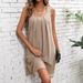 Elegant Sleeveless A-Line Jumper Dress for Women Ruffle Hem U-Neck Loose Fit Office Commute Daily Wear Solid Color_ecoleips.com