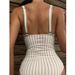 Women's One-Piece Swimsuit With Striped Design - Soft Polyester Fabric, Comfortable Fit, Beach & Pool Swimwear For Summer_ecoleips.com