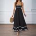 2026 Summer Cross-Border European And American Solid Color Lace Patchwork Elegant Strapless Maxi Dress For Women_ecoleips.com