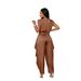 TW897 Elegant Women's Summer Commuter Set Deep V Neck Tie Waist Slim Fit Solid Color European American Style High End Two Piece Outfit_ecoleips.com