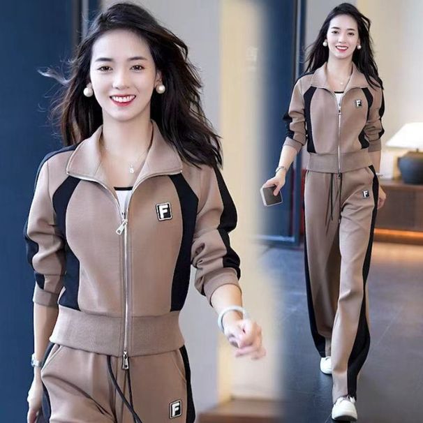 European-style Casual Sportswear For Women, 2024 Spring Autumn New Trendy Age-reducing Cardigan Sweatshirt And Long_ecoleips.com