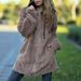 Women's Hooded Fleece Jacket – Oversized Zip-Up Long Sleeve Coat In Wine/Taupe/Gray/Black, Streetwear Style With Cozy Plush Lining_ecoleips.com