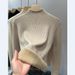 Ultra-Warm Fleece-Lined Knit Sweater For Women – Cozy High Neck Pullover In Black, Khaki, Beige, Brown & White_ecoleips.com