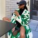 Women's Clothing Autumn Various Color Matching Fashion Long Sleeved Lapel Coat Printed Woolen Coat_ecoleips.com