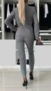Women's Professional Double-Breasted Suit Pant Set Elegant Capable Capri Trousers Spring/Autumn Regular Thickness_ecoleips.com
