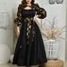 Women's Clothing Spring And Summer Women's Clothing Sexy Printed Gold Satin Ball Swing Dress Dress_ecoleips.com