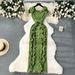 Banquet High End Dress High End Light Luxury Niche Pleated Three Dimensional Ruffled Slim Long Temperament Dress For Women_ecoleips.com