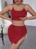 Women's Clothing New Suits Casual Summer Solid Color Short Vest Suit Skirt Tassel Short Skirt Two Piece Suit Female Fashion_ecoleips.com