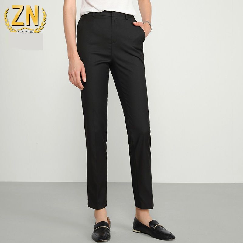 Women's Straight Leg Dress Pants - Mid Rise Office Trousers With Stretch, High Waist Professional Work Pants, Flowy Wide Leg Pants For Business Casual_ecoleips.com