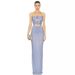 2025 Blue Purple Mesh Elegant Three-Dimensional Flower Women's Fashion Evening Gown Strapless Dress_ecoleips.com