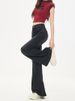Black And Gray Wide-leg Jeans For Women, 2025 Winter New Style, High-waisted, Loose Fit, Pear-shaped, Slimming,_ecoleips.com