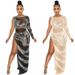 Voya Voya Women's Fashion Sexy Nightclub Rhinestone Single Sleeve Irregular Slit Long Dress_ecoleips.com