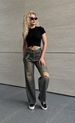 Cross-border American Retro Distressed Washed Ripped Jeans For Women, Hot Girl Boyfriend Style, Loose And Drapey_ecoleips.com