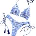 Women’s Clothing New Blue And White Porcelain Print Bikini Swimsuit Beach Sexy Women Swimsuit_ecoleips.com
