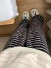 Striped Pajama Pants Women's Black And White Fleece Trousers Fleece Sleepwear Winter Thickened Casual Home Pants Female_ecoleips.com