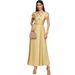 Women's Clothing New Champagne Satin Heavy Hand Sewn Diamond Short Sleeves Celebrity Style Retro Dress_ecoleips.com