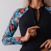 Women's Patchwork Printed Swimsuit Long Sleeved Zippered Two Piece Competitive Swimsuit With Shorts And Leggings For Drop Shipping_ecoleips.com