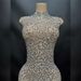 Women's Clothing Gold Sparkling Diamond Low Round Neck Sexy Elegant Party Maxi Dress_ecoleips.com