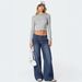 Low-Rise Striped Wide-Leg Jeans For Women – Vintage Distressed Denim Pants With Retro 90s Street Style (Blue Washed)_ecoleips.com