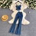 Trendy Denim Two-Piece Set For Women - High Waist Skinny Jeans & Strappy Top - Sexy Cowgirl Outfit (Blue, S/M/L/Xl)_ecoleips.com