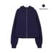 Embroidered Scuba Full Zip Up Hooded Sweatshirt Women's Loose Fit Long Sleeve Casual Sports Fleece Jacket_ecoleips.com