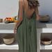 Breathable Crinkle Chiffon Maxi Dress With Backless Design, Adjustable Straps & Flowy Skirt For Beach Vacation And Summer Outings_ecoleips.com