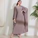 Muslim Dress Women's Clothing Elegant Muslim Dress With Batwing Sleeves Modest Long Skirt For Women_ecoleips.com