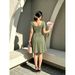 Large Size Women's Square Neck Dress, Fish Bone Waist Thin A Word Mm Large Size Thin Short Sleeve Long Dress_ecoleips.com