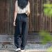 Suitable For All Seasons French Single Cotton Women's Plus Size Fat MM Slimming Linen Leg Pants Fashion Wide_ecoleips.com