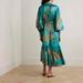 Women's Clothing Holiday Lapel Single Placket Lantern Sleeve Long Sleeve Retro Print Dress_ecoleips.com