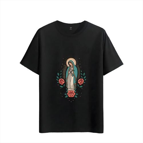 Women's T-Shirts Tshirt Muscle Freaks Virgin Mary Floral Illustration Style_ecoleips.com