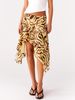 Bohemian Floral Print A-Line Skirt - High Waist Asymmetric Hem Midi Skirt For Women_ecoleips.com