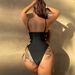 Women's One Piece Swimsuit - Solid Color Hollow Out Bikini With Chest Pad, No Steel Support, Nylon Fabric For Swimming_ecoleips.com