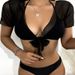 Women's Solid Color Mesh Cover-Up Bikini Top With Adjustable Ties - Sexy Swimwear For Beach & Pool - S/M/L/XL_ecoleips.com