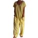 Elegant Oversized Pocket Drop-Crotch Jumpsuit For Women - Soft Viscose Blend Wide-Leg Romper, Comfortable Loungewear And Casual Outfit_ecoleips.com