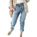 Vintage Versatile 2025 Autumn New Women's Clothing, Simple And Stylish Button-up High-end Trendy Straight-leg Jeans In_ecoleips.com