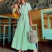 Cross-border Foreign Trade Summer New French-style With A Turn-down Collar, Striped Color-blocking, Waist-cinching,_ecoleips.com