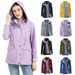 Detachable Hood Windbreaker Jacket For Women – Lightweight Raincoat In Burgundy/Olive Green/Lavender/Navy/Mustard/Black/Grey/Deep Blue_ecoleips.com