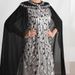 Women's Clothing Black And White Leaf Mesh Embroidery Fashion Cloak Two Piece Dress_ecoleips.com